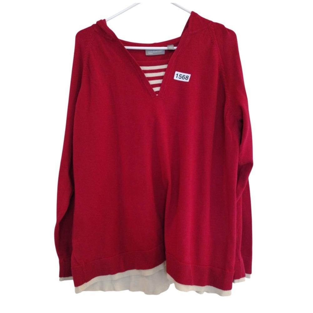 Croft & Barrow‎ Pullover Knit Sweater Hooded 3X Women